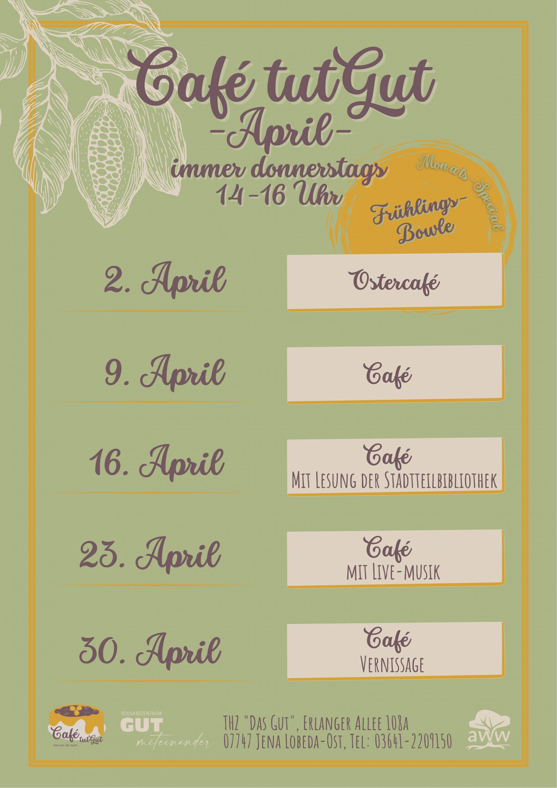 Monatskalender vom Café tutGut