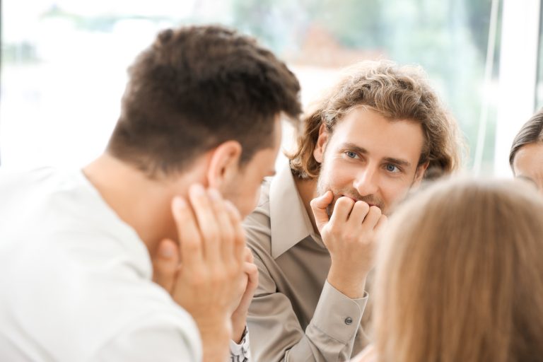 Young people at group therapy session