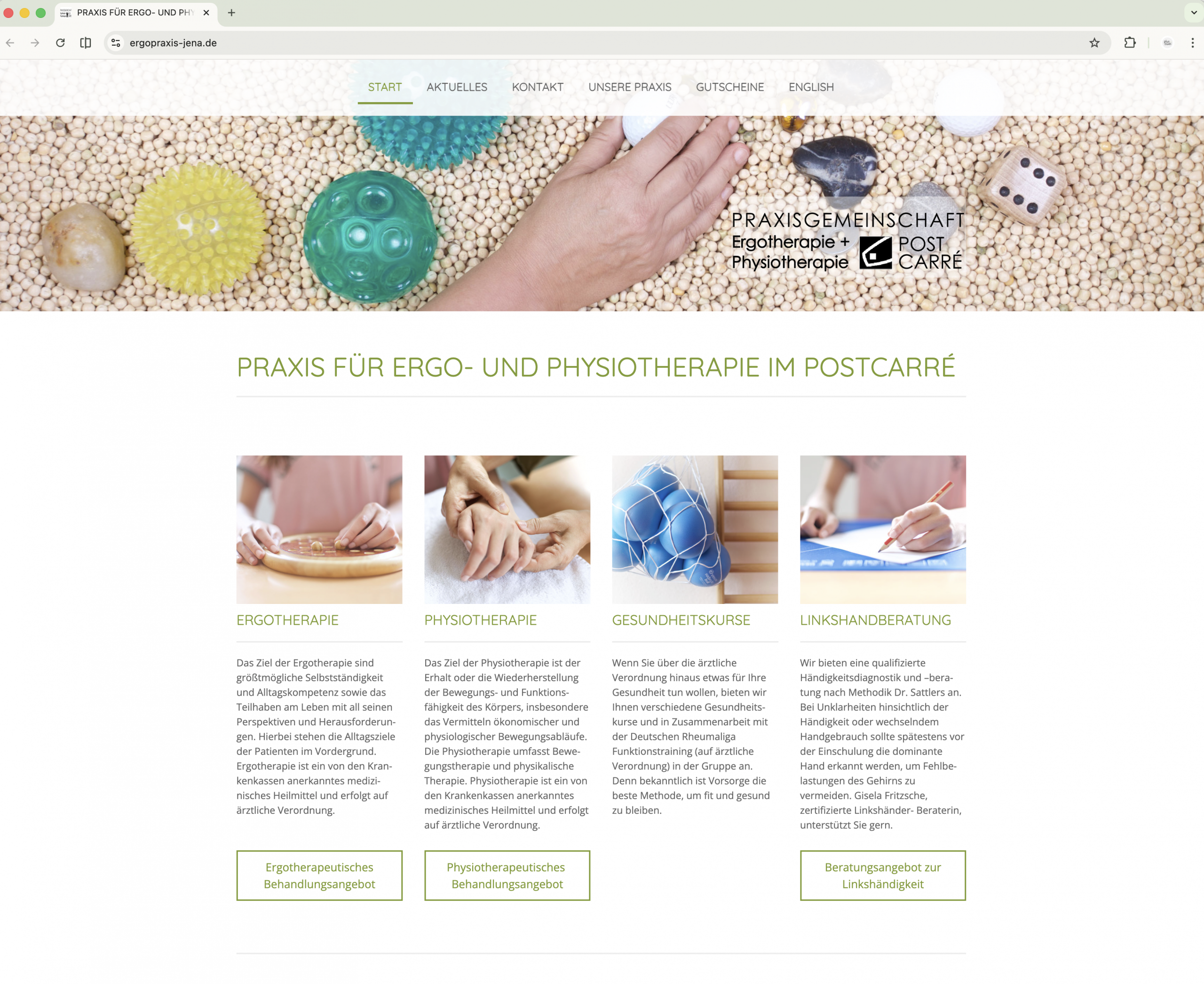Screenshot Website Ergopraxis